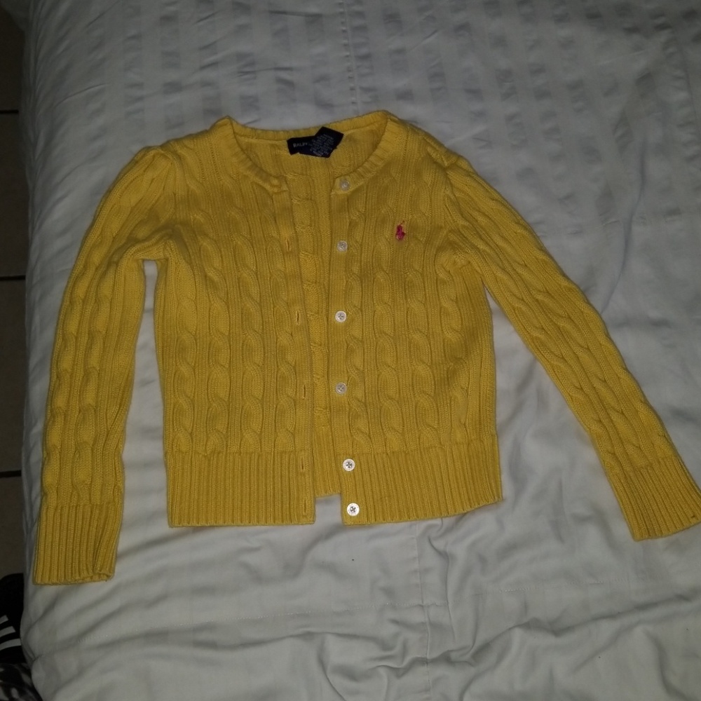 Ralph Lauren yellow cardigan size 6